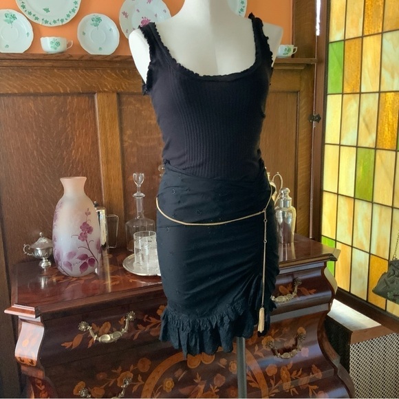 MOSCHINO Cheap & Chic Black Eyelet Skirt - Size S - Picture 4 of 4